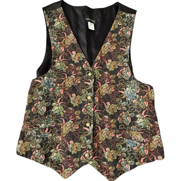 Jackets & Blazers - Elegant Floral Patterned Vest 1X